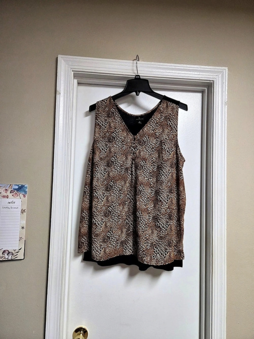Worthington Animal Print Tank Top in Brown & Black Size XL